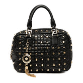 ヴェルサーチェ スタッズ ハンドバッグ ブラック レザー レディース VERSACE 【中古】